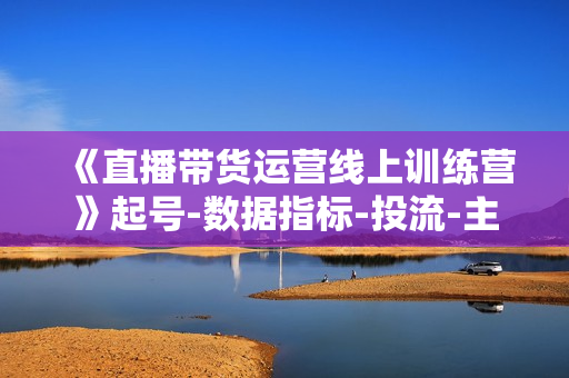 《直播带货运营线上训练营》起号-数据指标-投流-主播训练