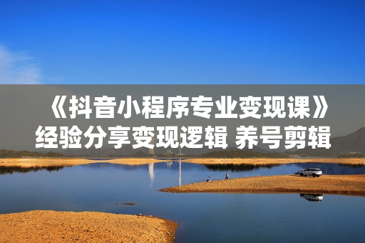 《抖音小程序专业变现课》经验分享变现逻辑 养号剪辑实操等